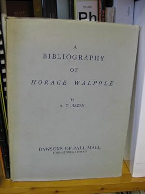 Seller image for A Bibliography of Horace Walpole for sale by PsychoBabel & Skoob Books