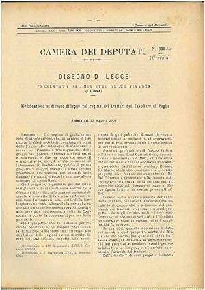 Disegno di legge: n. 338 e 338 bis sul regime dei tratturi del tavoliere di Puglia 14 dicembre 19...