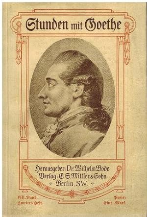 Image du vendeur pour Stunden mit Goethe. mis en vente par Antiquariat Appel - Wessling