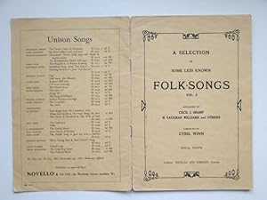 Seller image for A selection of some less known Folk-songs (vol. 2): vocal parts for sale by Aucott & Thomas