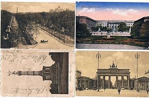 Berlin: 4 AK:Brandenburger Tor, Königliche Universität, Siegessäule, Blick in die Siegesallee.