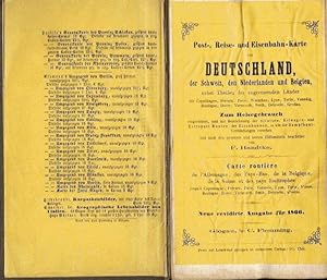 Post-, Reise- und Eisenbahn-Karte von Deutschland, der Schweiz, den Niederlanden und Belgien, neb...