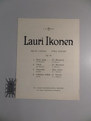 Bild des Verkufers fr Op. 16 Nr. 3: Veneretki. Bootfahrt. Edition Fazer No 1959. zum Verkauf von Druckwaren Antiquariat