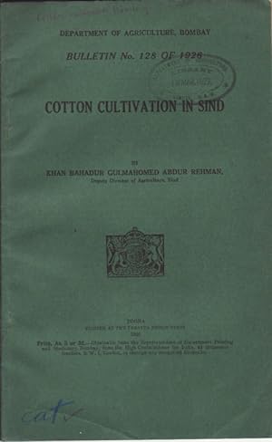 Imagen del vendedor de Cotton Cultivation in Sind. a la venta por Asia Bookroom ANZAAB/ILAB