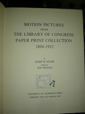 Imagen del vendedor de Motion Pictures from the Library of Congress Paper Print Collection 1894-1912 a la venta por Antiquariat im Kaiserviertel | Wimbauer Buchversand