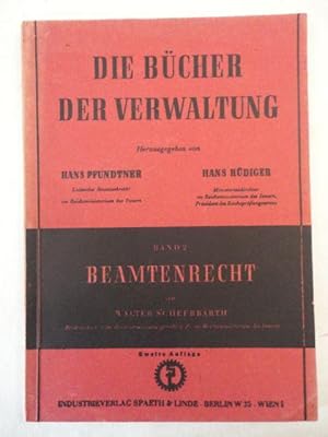 Immagine del venditore per Beamtenrecht. Band 2 der Reihe "Die Bcher der Verwaltung", herausgegeben von Hans Pfundtner und Hans Rdiger venduto da Galerie fr gegenstndliche Kunst