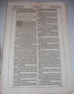 Seller image for [Holy Bible] King James Version. [Single Leaf From Apocrypha]. for sale by Dark Parks Books & Collectibles