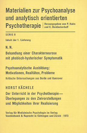 Seller image for Materialien zur Psychoanalyse und analytisch orientierten Psychotherapie. Serie II; 1. Lieferung. for sale by Fundus-Online GbR Borkert Schwarz Zerfa