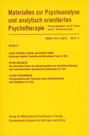 Seller image for Band VIII (1982). Heft 2. Materialien zur Psychoanalyse und analytisch orientierten Psychotherapie. for sale by Fundus-Online GbR Borkert Schwarz Zerfa