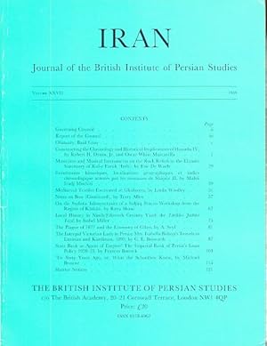 Bild des Verkufers fr Iran. Journal of the British Institute of Persian Studies. Volume XXVII, 1989. zum Verkauf von Fundus-Online GbR Borkert Schwarz Zerfa