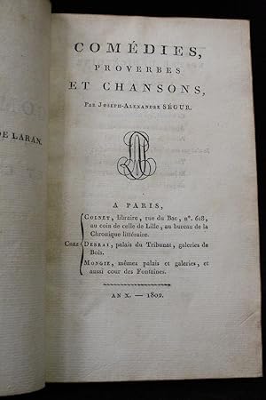 Comédies, proverbes et chansons