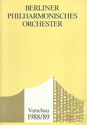 Berliner Philharmonisches Orchester. Vorschau 1988/89.