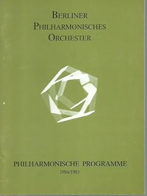 Immagine del venditore per Philharmonische Programme. 1984/85. Mit Programm zum 4. Konzert der Serie B am 10. und 11. Februar 1985. Dirigent: Krzysztof Penderecki. Solisten: Edith Wiens, Berthold Possemeyer, Stephen Roberts Rudolf Jrgen Bartsch. Mitwirkung: Klner Rundfunkchor, Sdfunk-Chor Stuttgart, Chor des Bayerischen Rundfunks, Knabenchor der Krakauer Philharmonie. Programm: Penderecki, Passio et mors Domini nostri Jesu Christi secundum Lucam. Mit Beitrgen zu Penderecki und Text der Passion. Knstlerische Leitung: Herbert von Karajan. venduto da Antiquariat Carl Wegner