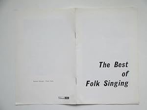 Bild des Verkufers fr The best of folk singing: a programme for a concert at Birmingham Town Hall Saturday 4 December 1965 zum Verkauf von Aucott & Thomas