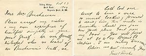 Artist Emile Fuchs Signed Sympathy Note on Death of a Friend 1909