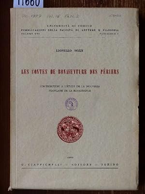 Bild des Verkufers fr Les Contes de Bonaventure des Periers. Contribution a l'etude de la nouvelle francaise de la renaissance. zum Verkauf von Michael Fehlauer - Antiquariat