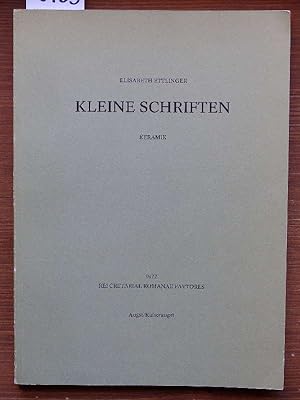 Imagen del vendedor de Kleine Schriften. Keramik. a la venta por Michael Fehlauer - Antiquariat