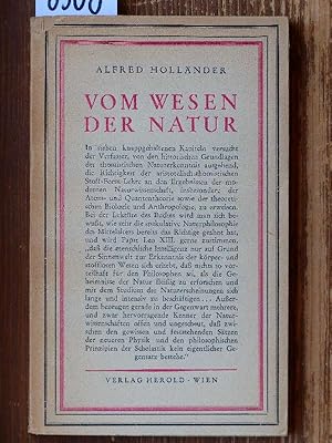 Bild des Verkufers fr Vom Wesen der Natur. Einfhrung in die traditionelle Naturphilosophie. zum Verkauf von Michael Fehlauer - Antiquariat