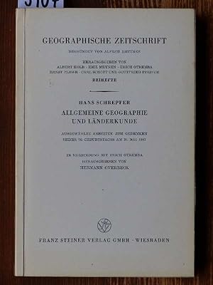 Allgemeine Geographie und Länderkunde. Ausgewählte Arbeiten zum Gedenken seines 70. Geburtstages ...