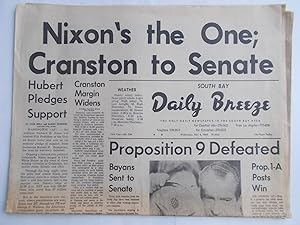 South Bay Daily Breeze (Wednesday, November 6, 1968) Newspaper (Cover Headline: "Nixon's [Richard...