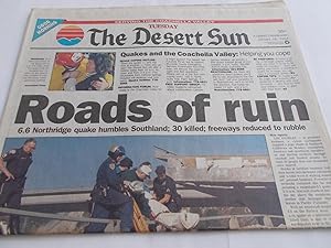 The Desert Sun (Tuesday, January 18, 1994) Palm Springs Newspaper (Cover Headline: Roads of ruin ...