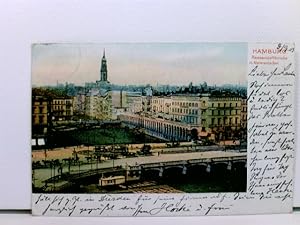 seltene AK Hamburg, Reesendambrücke m. Alsterarcaden, coloriert, 1903