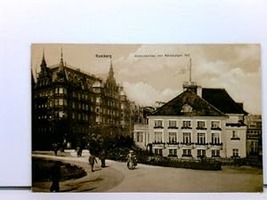 AK Hamburg, Alsterpavillon mit Hamburger Hof; mit Passanten, 1919