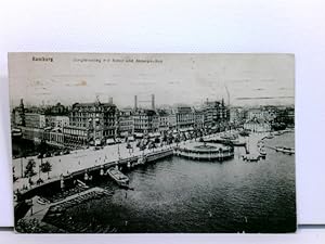 AK Hamburg, Jungfernstieg mit Alster und Alsterpavillon; 1919