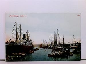 AK Hamburg, Hafen IV; Segelschiffe, Frachtkähne, Pennsylvania; coloriert, ungelaufen, 1910