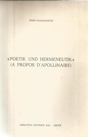 Immagine del venditore per Poetik und Hermenutik - (a propos d'Apollonaire) venduto da Joie de Livre