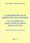 La preterición en el ámbito del ius commune: los comentarios de Tomás Cerdán de Tallada al fuero ...