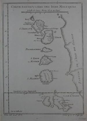 Carte Particuliere des Isles Moluques. Kupferstich-Karte v. Jacques-Nicolas Bellin aus Prevost "H...
