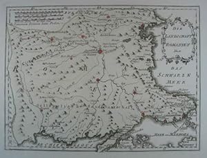 Die Landschaft Romanien. Nro. 16. Kolorierte Kupferstich-Karte aus Reilly "Schauplatz der fünf Th...