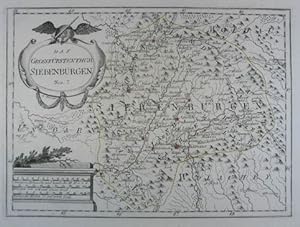 Das Grossfürstenthum Siebenbürgen. Nro. 7. Kolorierte Kupferstich-Karte aus Reilly "Schauplatz de...