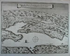 Bild des Verkufers fr Delineation situsve Provinciae circa Clissam & Spalatum. Abbildung oder Situation der Landschafft umb Clissa und Spalato. Kupferstich v. M. Merian aus "Theatrum Euopaeum". Frankfurt am Main, Matth. Merian Erben 1652, 28,5 x 38 cm zum Verkauf von Antiquariat Johannes Mller