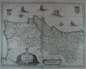 Portugallia et Algarbia quae olim Lusitania. Kupferstich-Karte von M. Merian aus J. L. Gottfried ...