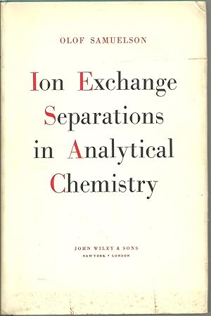 Imagen del vendedor de Ion Exchange Separations in Analytical Chemistry a la venta por Sabra Books