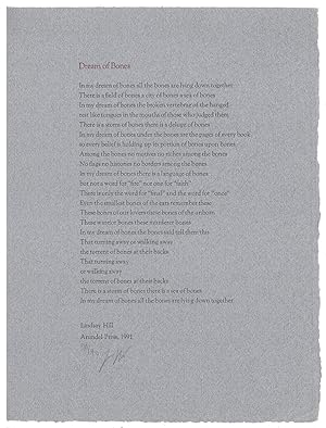 Image du vendeur pour Dream of Bones [Broadside] mis en vente par Arundel Books