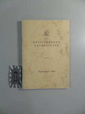 Bild des Verkufers fr Heidelberger Nachrichten, Nr. 95 / September 1996. zum Verkauf von Druckwaren Antiquariat