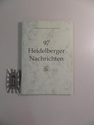 Bild des Verkufers fr Heidelberger Nachrichten, Nr. 97 / September 1997. zum Verkauf von Druckwaren Antiquariat