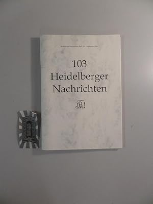 Bild des Verkufers fr Heidelberger Nachrichten, Nr. 103 / September 2000. zum Verkauf von Druckwaren Antiquariat