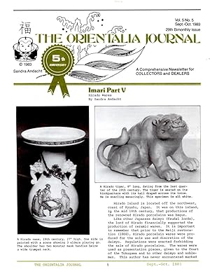 Imagen del vendedor de Orientalia Journal Vol. 5 No. 5 Sept.-Oct. 1983 a la venta por Book Booth