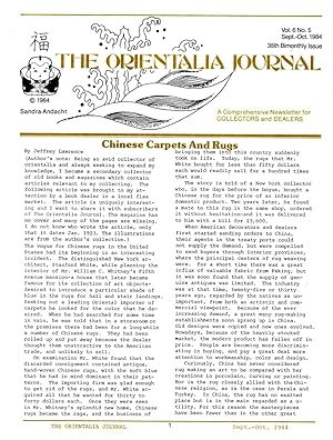 Imagen del vendedor de Orientalia Journal Vol. 6 No. 5 Sept.-Oct. 1984 a la venta por Book Booth