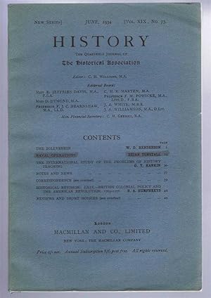 Image du vendeur pour History, the Quarterly Journal of the Historical Association, June 1934 Vol. XIX No. 73 mis en vente par Bailgate Books Ltd