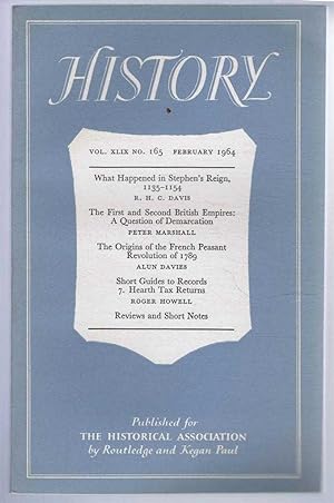 Seller image for History, the Journal of the Historical Association. Vol. XLIX . No. 165. February 1964 for sale by Bailgate Books Ltd