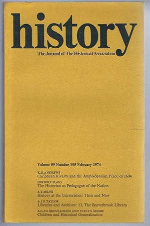 Imagen del vendedor de History: The journal of the Historical Association, Volume 59, Number 195, February 1974 a la venta por Bailgate Books Ltd
