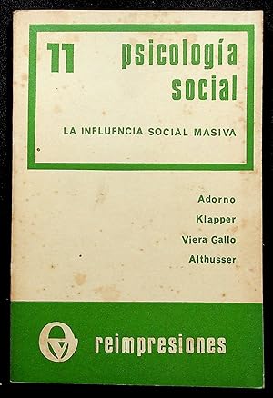 Seller image for Psicologia social 11. La influencia social masiva for sale by LibrairieLaLettre2