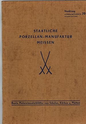 Nachtrag zu Katalog und Preisliste Nr. 70. Ausgabe Juni 1939. Bunte Malereimusterblätter von Scha...