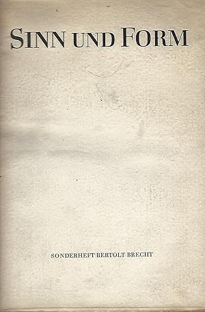 Bild des Verkufers fr Sinn und Form. Beitrge zur Literatur. Sonderheft Bertolt Brecht. zum Verkauf von Versandantiquariat Alraune