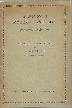 Imagen del vendedor de Learning A Modern Language: Suggestions for Students a la venta por Sabra Books